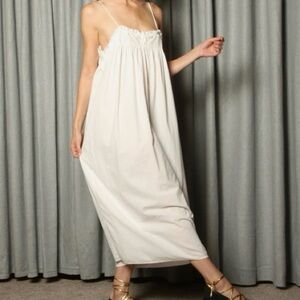 Rare Victoria's Secret Gold Label White Cotton Maxi Dress Nightgown Doen